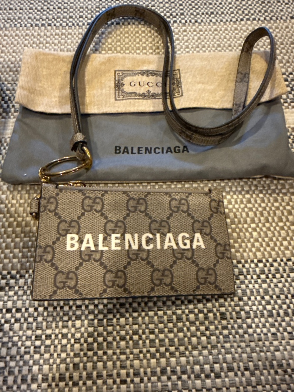 Gucci x Balenciaga Card Case with Strap